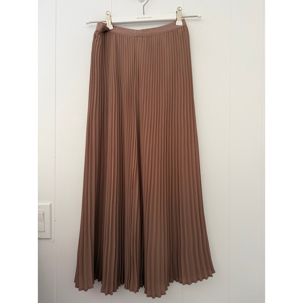 Babaton Aritzia Jude Pleated Maxi Skirt Mauve Brown Knife Pleat YPO1-7235-47